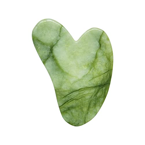 guasha, Tabla De Raspado De Jade Natural, Herramienta De Masaje Para De La Piel En Forma De CorazóN Facial Para RelajacióN Facial, Levantamiento De La Piel, Antienvejecimiento, Antiarrugas (Verde) Cover