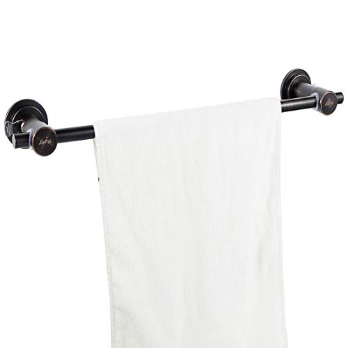 JIEPAI Suction Cup Towel Bar 24 Inch Oil Rubbed Bronze,Removable Modern Vacuum Suction Towel Holder for Bathroom Door Adhesive Towel Bar Suction Towel Rack Holde