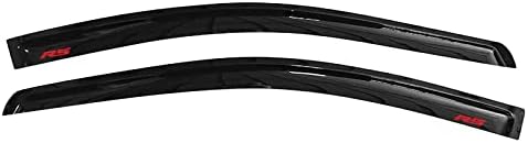 Window Visor Rain Guard Shade Compatible with 06-11 Civic 2DR Coupe, Side Window Vent Deflector, Dark Smoke Tinted, JDM Tape On Style, Red RS