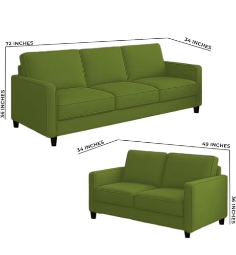 Image of The MM Furniture store Premium Fabric Sofa - Olive (3+2 Seater)