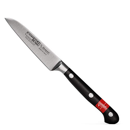 Burgvogel SOLINGEN, Comfort Line, Cuchillo de Cocina, Afilado, Forjado, 9 cm, Inoxidable, Apto para lavavajillas, Cuchillo, remachado, Negro Cover