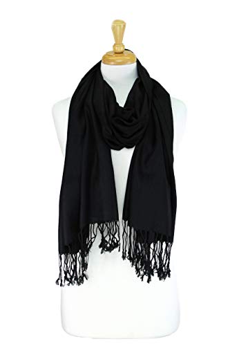 PASKMLNA Large Solid Color Pashmina Shawl Wrap Scarf 80" X 27"4