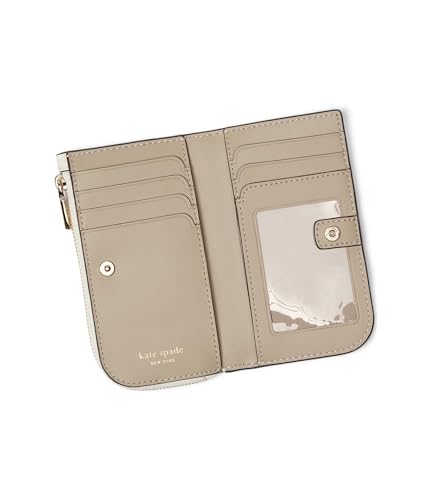 Image of kate spade new york Devin I Love You Script Embossed Leather Small Slim Bifold Wallet