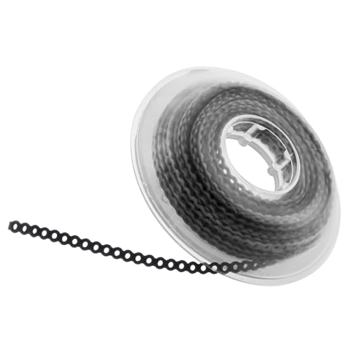 JMU Dental Orthodontic Power Chain Multicolor Spool Elastic Rubber Bands for Teeth Braces (Closed) 15Feet/ Roll, Black
