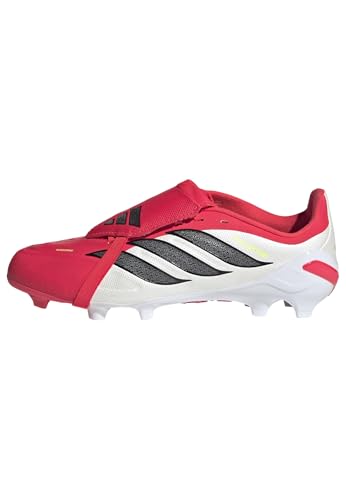 adidas Unisex Kinder Predator League Fold-Over Tongue Firm Ground Football Boots Kids, Lucid red/core Black/FTWR White, 38 2/3 EU