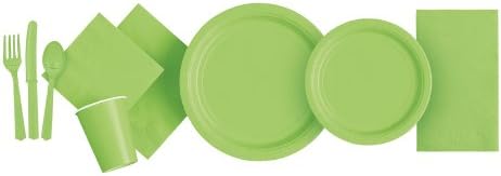 Miniatura 5 de Platos redondos de papel de postre color verde lima, 7 pulgadas (20 unidades), platos de fiesta vibrantes para golosinas apetitosas, perfectos para