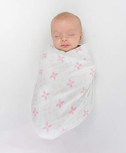 Image of Amazing Baby Cotton Muslin Swaddle Blankets, Set of 3, Pink Springfield