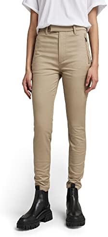 G-Star Raw Broek dames Weld Skinny Chino met hoge taille , groen (Shadow Olive C105-B230) , 27W / 30L