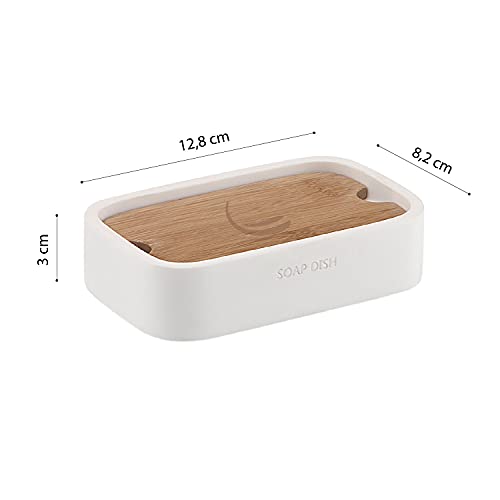 Gedy White Melbourne Soap Bar, Dimensions and Weight: 3 x 12.8 x 8.2 cm & 0.25 kg, Solid Soap Holder Made of Resins - Image 4
