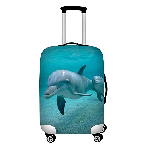 Funda De Maleta - Linda Impresión Delfín Animal Travel Maleta Cubierta Elástica 18-32 Pulgadas Cremallera Cubierta De Equipaje Equipaje Reutilizable Cubierta Sin Polvo (Con Una Etiqueta De Equipaj Cover