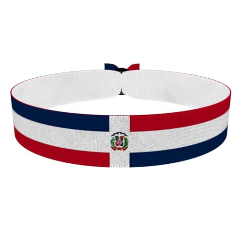 Druck-Palast Bracelet Drapeau République Dominicaine - Bracelet en satin étanche unisexe - Accessoire de mode pour sportifs - Idées cadeaux, souvenirs, festivals et voyages