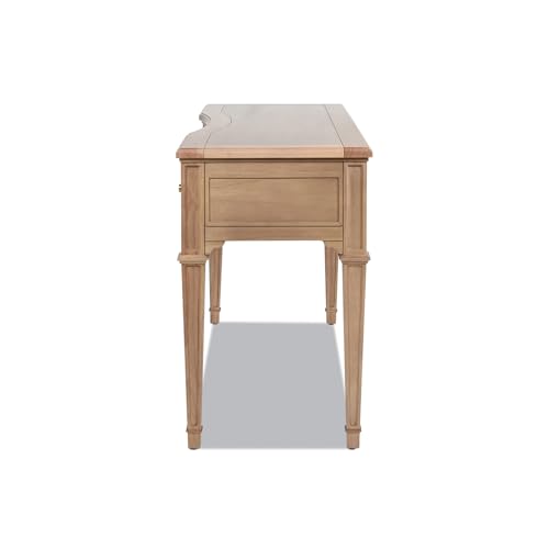 Jennifer Taylor Home JTH Luxe Dauphin 55\" 3-Drawer Wood Executive Desk, Natural Brown Wood
