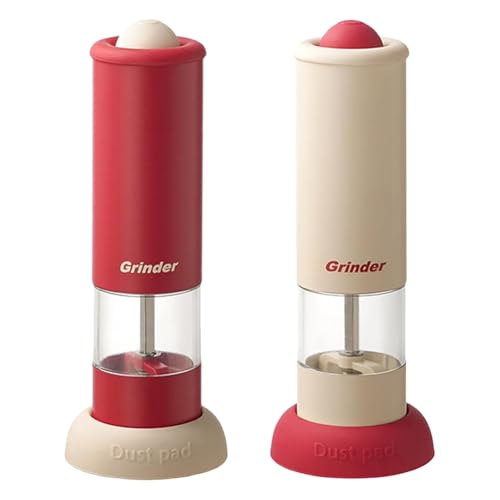 Uxsjakjsd Molinillo Eléctrico de Sal y Pimienta, Salero y Pimentero Automático con Base, Recargable por USB, Grosor Ajustable.