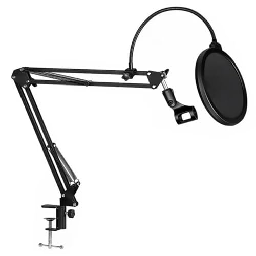 Image of CLAPONE Microphone Stand for Voice Recording, For Singing, Microphone Stand with Pop Filter for Singing Studio Recording Mic Holder for Broadcasting