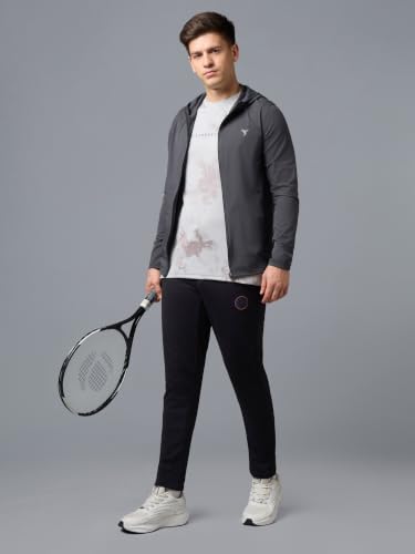 Image of TECHNOSPORT Men's Regular Fit Jacket with Zip Pockets, TS FLEXI Lightweight Windproof Quick Dry Full Sleeve Jacket for Gym Running and Travel
