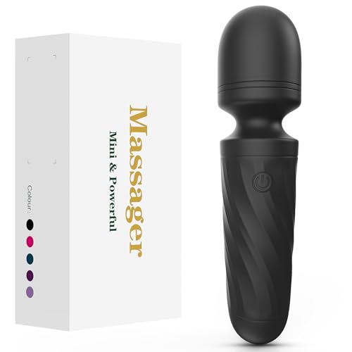 Handheld Personal Mini Massager Tool– Waterproof, USB Rechargeable, 10 Vibration - Perfect on Back Legs Hand Pains and Sports Recovery(Black)