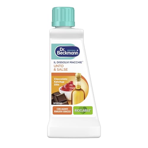 Dr. Beckmann - Liquido Dissolvi Macchie Unto & Salse | Lo smacchiatore specifico per eliminare macchie di grasso, cioccolato e molto altro | 50 ml