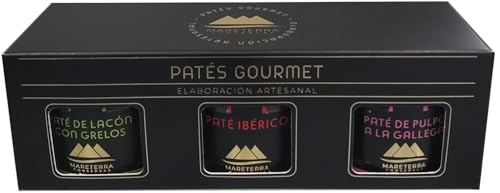 Estuche Surtidos Patés Artesano Mareterra (Ourense-Galicia) (Ibérico + Lacón con Grelos + Pulpo Gallega)
