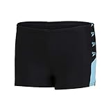 Speedo Boom Logo Splice Aqua Jungs Shorts, Schwarz/Light Adriatic, 9-10 Jahre