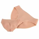 YUJIETFIT Silicone Fake Vagina Panties Fake Pussy Butt Control Triangle Shorts Insertable Hiding Gaff Briefs for Transgender,Wheat Colored,Basic