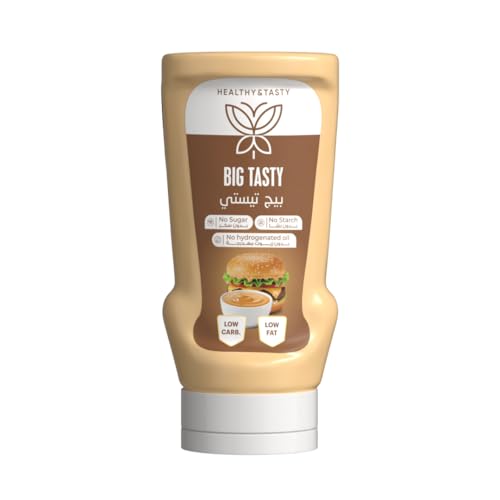 Healthy & Tasty Big Tasty Sauce Smoked Mayo Flavor 340 ml, Low Carb, Low Fat, No Starch, No Added Sugar, No Soy Oil, No Hydrogenated Oil