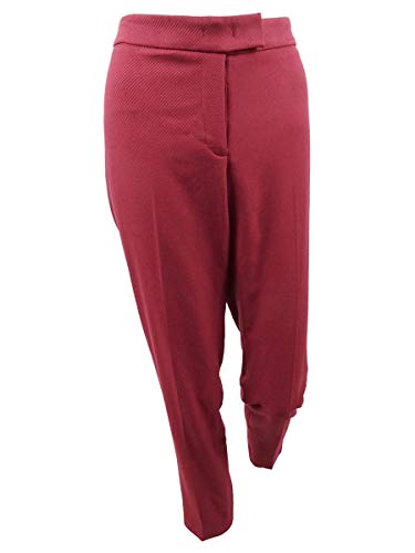 Anne Klein Women's Twill Slim-Leg Pants (8, Marine Red)