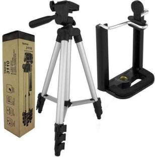Envogue Aluminum Adjustable Portable & Foldable Tripod Stand Clip & Camera Holder Camera Holder with Bag, Fully Flexible Tripod Kit