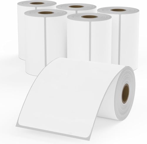 Image of 9527 Product 4x6 Blank Direct Thermal Shipping Labels for Zebra 2844 Zp-450 Zp-500 Zp-505 Direct Thermal Labels Printers, Eltron Printer, 250 Labels per Roll,Total 6 Rolls 1500 Labels