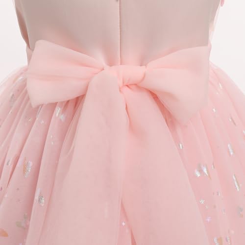Image of IMEKIS Toddler Kids Girls Butterfly Dress Sparkle Sequins Tulle Wedding Formal Birthday Dresses 2-10T