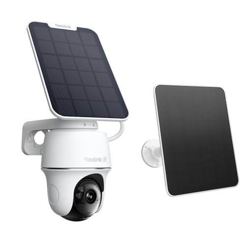 Image of REOLINK Argus PT Ultra Solar Security Cameras Wireless Outdoor + Solar Panel 2S, 360 Pan Tilt Auto Tracking, Color Night Vision, No Subscription, IP67 Waterproof