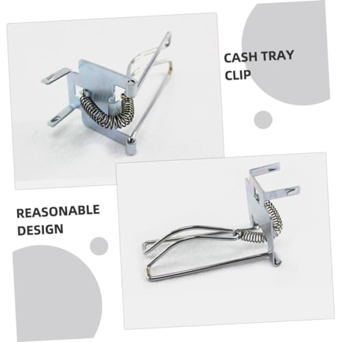 jojofuny 3pcs Heavy Duty Money Tray Clips Cash Register Clamp Replacement for Secure Bill Organization Easy to Install and Cash Tray Fixing Accessories3
