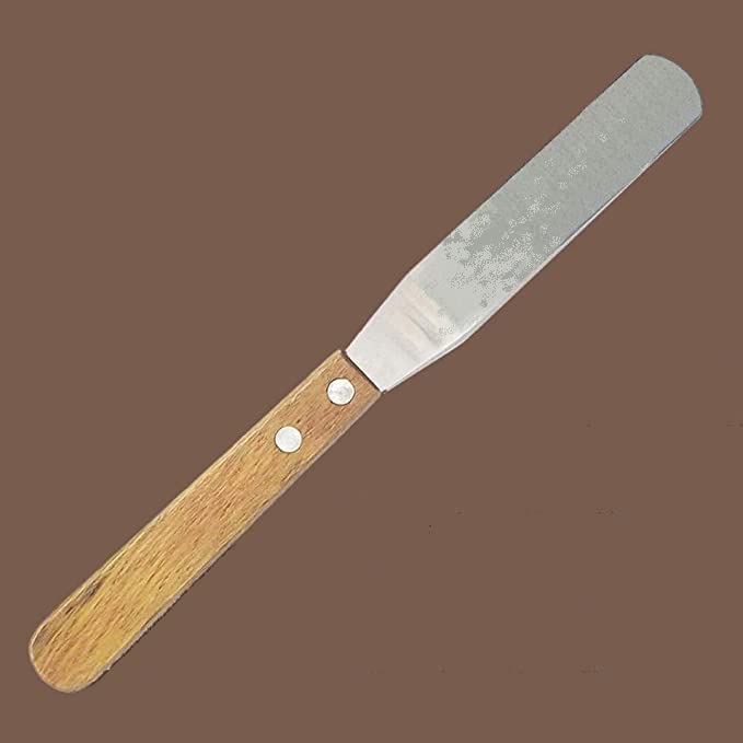 Image of Metal Wax Spatula with Wooden Finish Handle Waxing Applicator Knife Wooden and Steel Plate for Personal Professional Use Women Hair Removal Combo Stainless Reusable Kit Home Salon Sliver