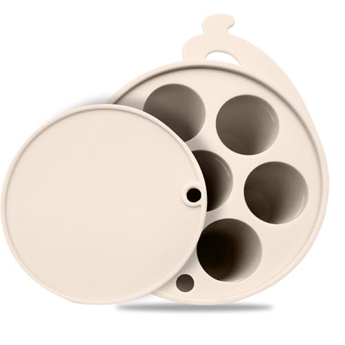 Avee & Co Mini Freezer Tray, Breastmilk Popsicle Molds for Cooling Relief, BPA Free Silicone Feeder for Safe Infant Self Feeding, 4 Month+ (Beige)