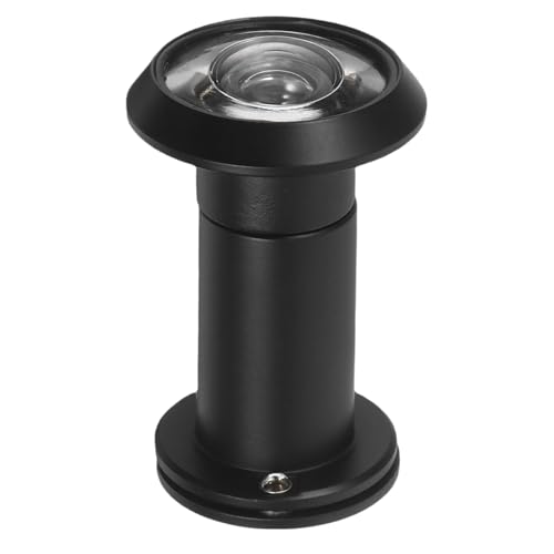 DECOMELODY Œil-de-bœuf Grand Angle 20° en Alliage de Zinc Noir, Vision Unidirectionnelle avec Couvercle Anti-buée, pour Portes de 3,9 à 5,9 Cm...