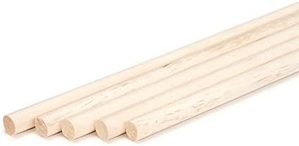 Darice 9162-05 Dowels Rods, Unfinished Wood, 3/8 x 12 inch (5 Pieces)