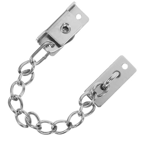 SHINEOFI Verrou de Sécurité pour Porte et Fenêtre en Acier Inoxydable Nickelé, Chaîne Ajustable, Anti-intrusion Intérieur, pour Maison et Appartement, Usage Permanent