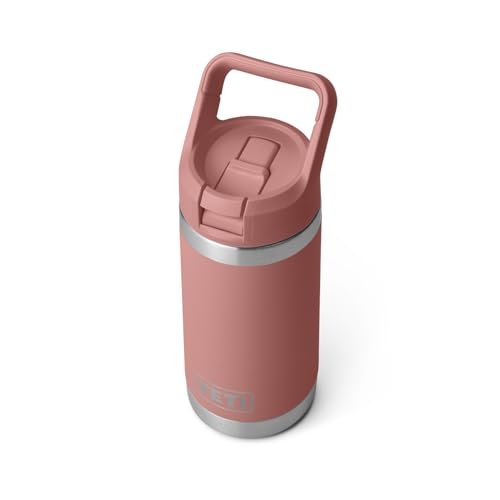 Image of YETI Rambler Jr. 12 oz Kids Bottle, with Straw Cap, Sandstone Pink