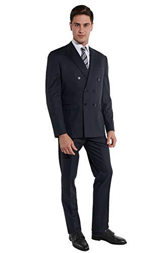 Steffen Klein Costume d'affaires pour homme avec 2 rangées de laine - Bleu - 56 Cover