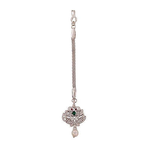 Estele CZ Entwined Peacock Designer Maang Tikka with Pearls for Girls & Womens (B0C7N1GZZN) Amazon Price History, Amazon Price Tracker