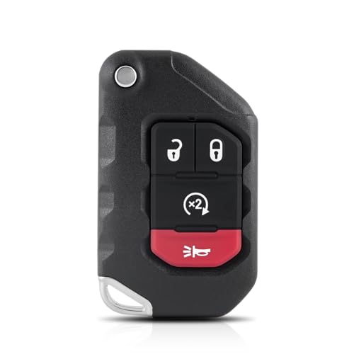 Key Fob Remote Replacement Fits for 2018 2019 2020 2021 2022 2023 2024 Jeep Wrangler 2020 2021 2022 2023 2024 Jeep Gladiator Keyless Entry Remote OHT1130261 68416782AA 433MHz AES/4A Chip