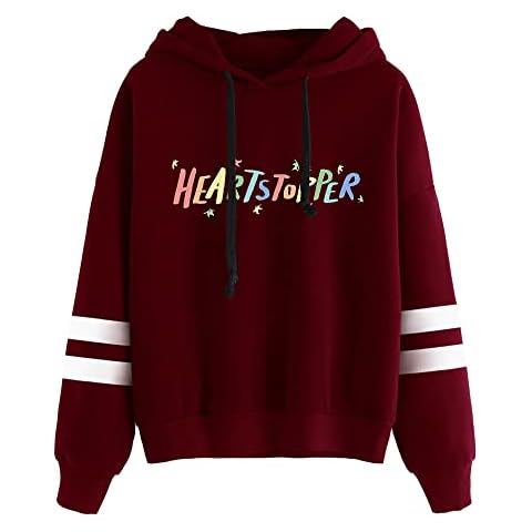 Heartstopper Rainbow Hoodie Sweatshirt Merch Pullover Long Sleeve Unisex Clothing (Color 2,XS) Cover