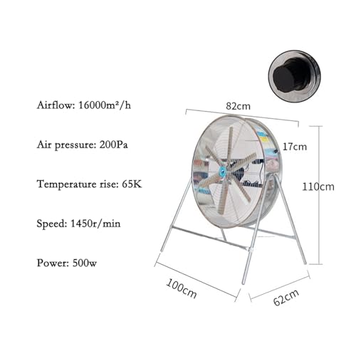 Ventilador de suelo industrial resistente, velocidad ajustable, diseño vertical para una refrigeración potente en agricultura y fábricas