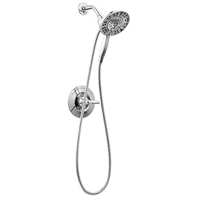 Delta Arvo 14 Series Chrome Shower Faucet Set with In2ition 2-in-1 Dual Shower Head with HandHeld Spray Combo, Valve Trim Kit, Chrome 142840-I (Valve Included)