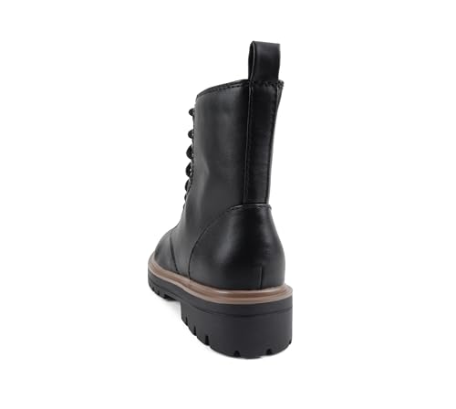 Image of Soda FIRM - Lug Sole Combat Ankle Bootie Lace up w /Side Zipper
