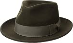 Scala Classico Men's Crushable Wool Felt Fedora, Olive, XL