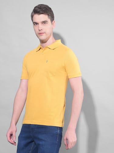 Image of Dollar Men's Pack of 1 Solid Cotton Blend Polo Neck T-Shirt
