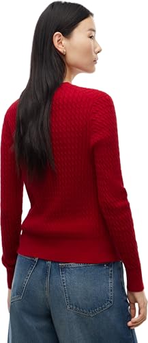 Tommy Hilfiger Damen Co Cable C-nk Ls Sweater Ww0ww44993 Pullover Sweater, Himbeersaft, M – Ansicht 2