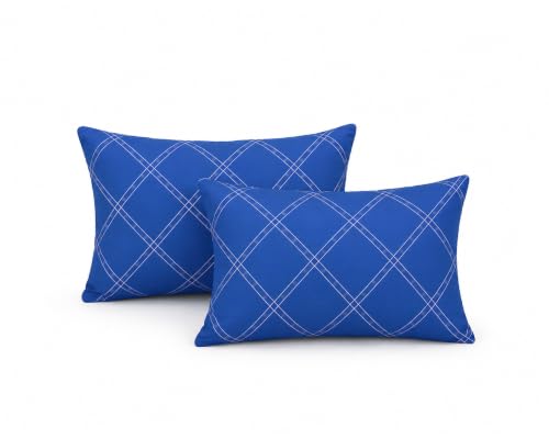 Image of Microfiber Pillow Cover 17x27 Inch (Pack of 2) | Soft & Durable | Ideal for Bed & Sofa Geometryc Chic