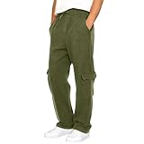 Jogginghose Herren Cargo Cargohose Jogging Arbeitshosen Mit Gummizug Und Kordelzug Herrenhosen Sporthose Mit Taschen Freizeithose Männer Baggy Laufhose Gerades Bein Sweatpants Relaxhose Casual