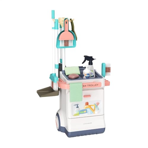 Kit De Limpieza Para Niños De 1 A 3 Años, Juego De Limpieza Para Niños De 15 Piezas | Herramientas De Fregona, Escoba Y Pala De Polvo Para Ayudantes Pequeños Actividades Perfectas